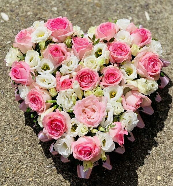 Funeral - Pink & Cream Heart